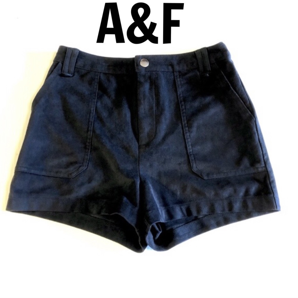 Abercrombie & Fitch High Rise Black Sueded Shorts